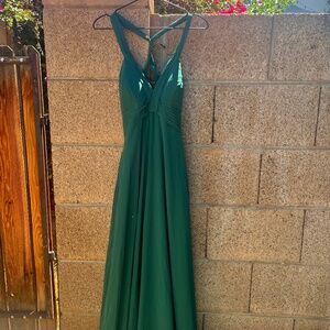 Elegant Dark Green Dress, Floor Length, Bridesmaids Dress
